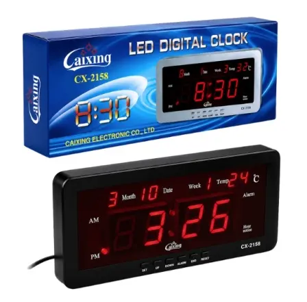 Ceas digital LED CX-2158 cu functie de alarma data temperatura