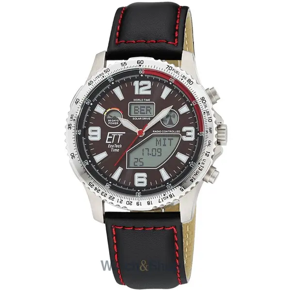 Ceas ETT Eco Tech Time ETT Eco Tech Time EGT-11718-22L Mens Watch Radio-controlled Solar Drive Professional Chronograph Titan 45mm 10ATM