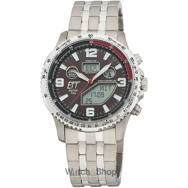 Ceas ETT Eco Tech Time ETT Eco Tech Time EGT-11720-22M Mens Watch Radio-controlled Solar Drive Professional Chronograph Titan 45mm 10ATM