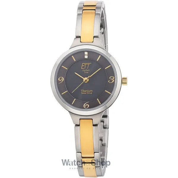Ceas ETT Eco Tech Time ETT ELS-12146-52M Diamond Lady Solar Drive Titan Ladies Watch 28mm 5ATM