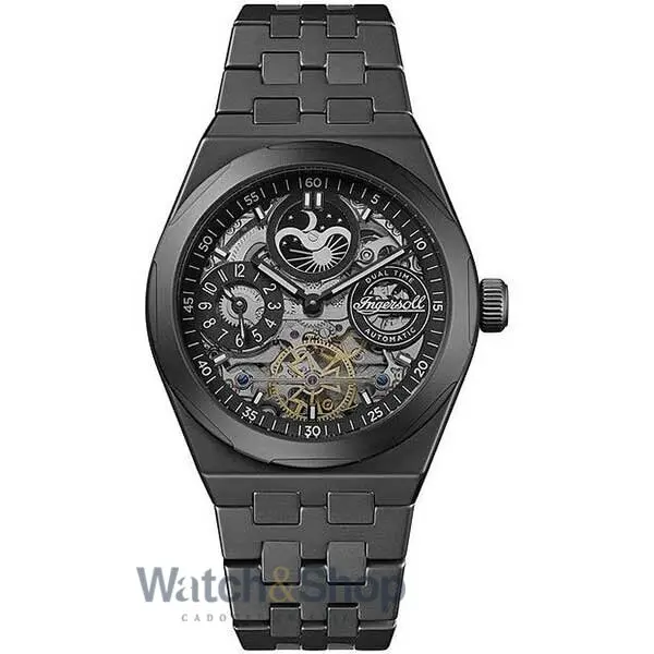 Ceas Ingersoll Ingersoll I15102 The Broadway Ceramic Dual Time Automatic Mens Watch 43mm 5ATM