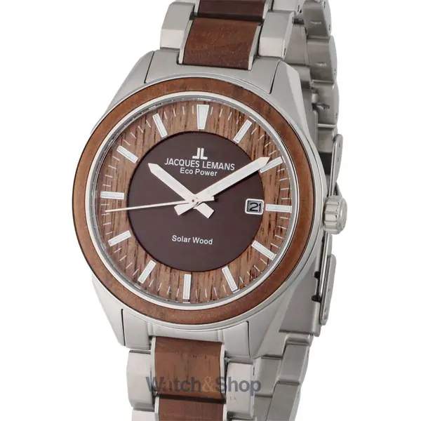 Ceas Jacques Lemans Jacques Lemans 1-2116H Eco Power Wood 40mm 10ATM