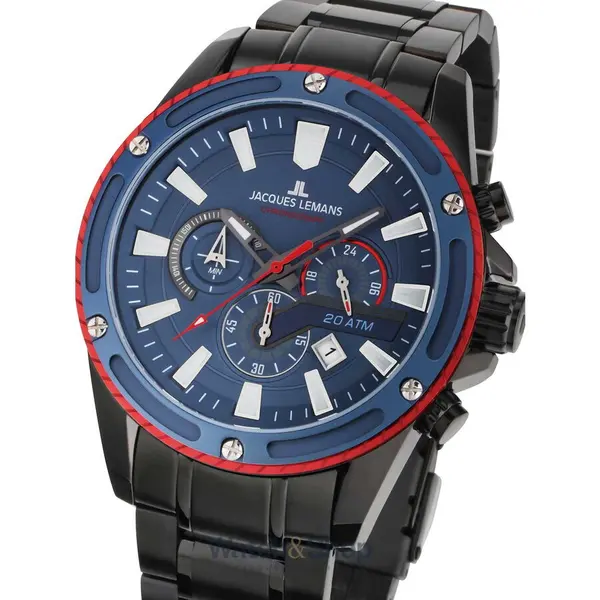Ceas Jacques Lemans Jacques Lemans 1-2141G Liverpool Chronograph Mens Watch 48mm 20ATM