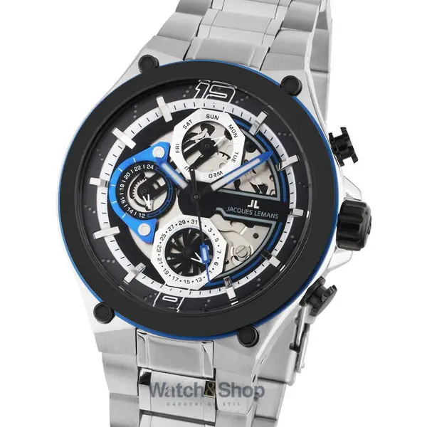 Ceas Jacques Lemans Jacques Lemans 1-2150D Manchester Multifunction Mens Watch 43mm 10ATM