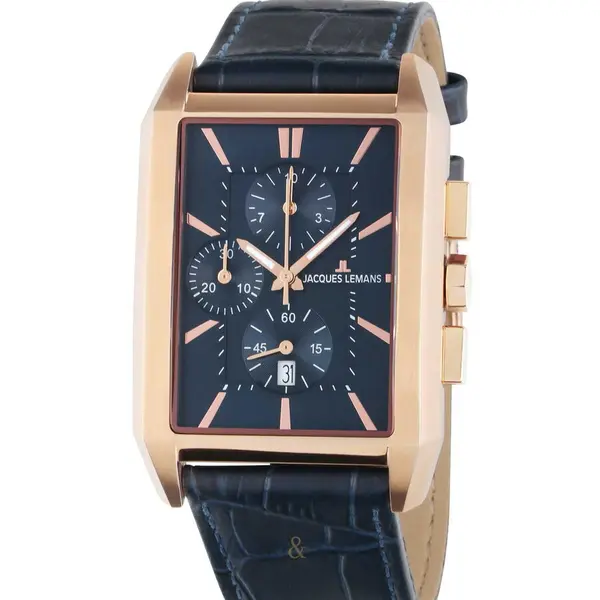 Ceas Jacques Lemans Jacques Lemans 1-2161G Torino squarer Mens Chronograph 34mm 5ATM