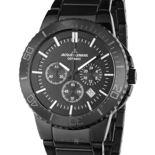 Ceas Jacques Lemans Jacques Lemans 1-2166B Colmar Ceramic Mens Chronograph 43mm 10ATM