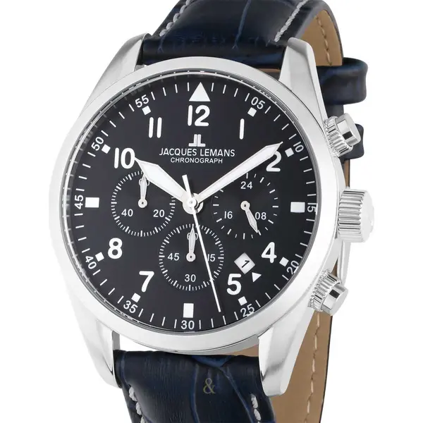 Ceas Jacques Lemans Jacques Lemans 42-2B Barcelona Mens Chronograph 42mm 10ATM