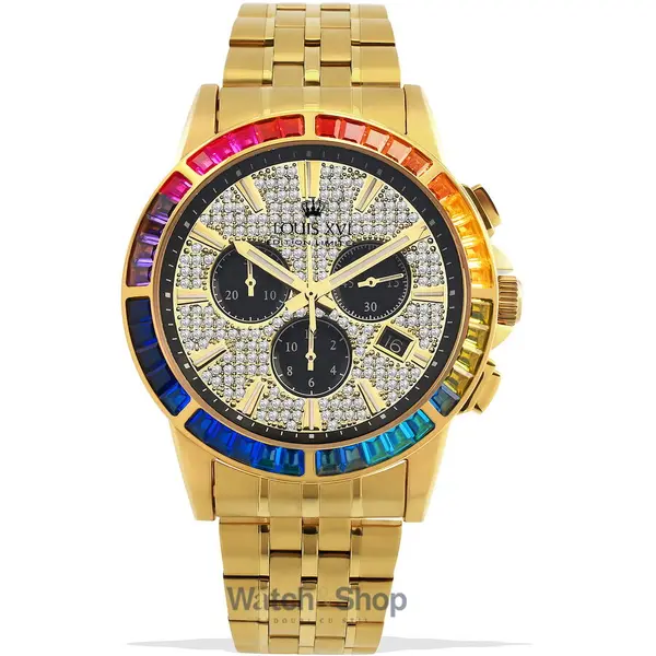 Ceas Louis XVI Louis XVI LXVI1120 Majeste Iced Out Chronograph mens watch 43mm 5ATM