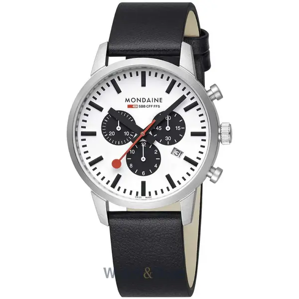 Ceas Mondaine Mondaine MSD.41410.LBV Mens Watch SBB Neo Chronograph 41mm 5ATM
