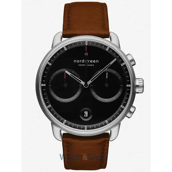 Ceas Nordgreen Nordgreen PI42SILEBRBL Mens Watch Pioneer Chronograph 42mm 10ATM