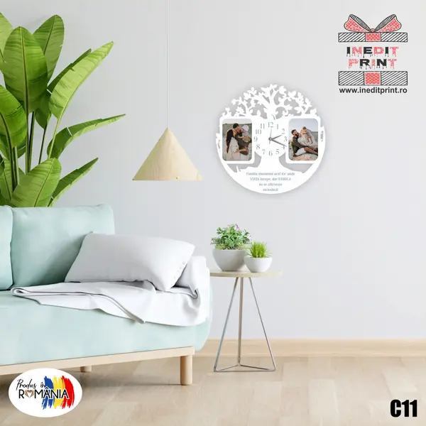 Ceas personalizat cu fotografie si text C11