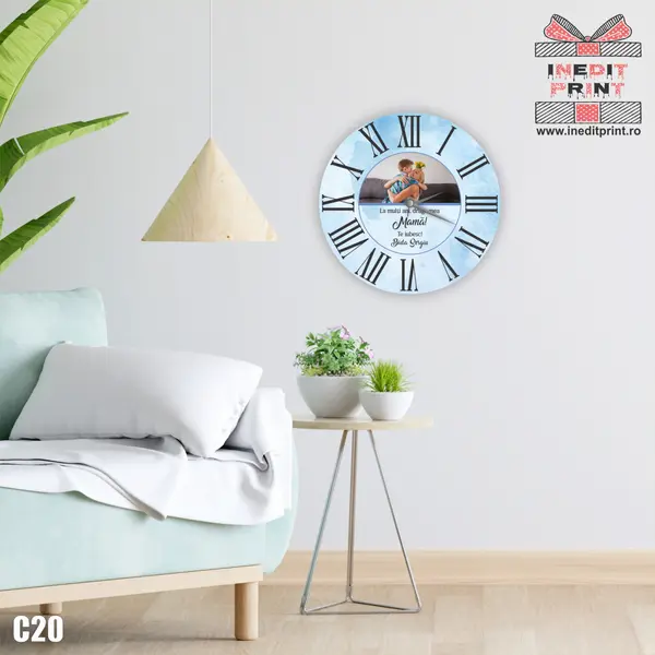 Ceas personalizat cu fotografie si text C20