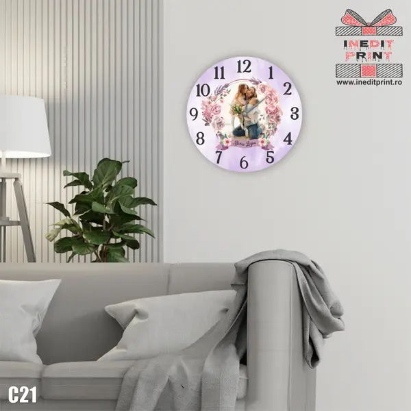 Ceas personalizat cu fotografie si text C21
