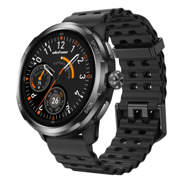 Ceas smart Ulefone Armor Watch Pro 48mm, 1.5 AMOLED, 410mAh, 5ATM, Waterproof + 2 curele