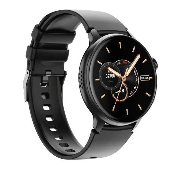 Ceas Smartwatch Inteligent si Bratara Fitness BIRAI®, Android si IOS, AMOLED Full Touch 1.43 Inch, Slim, Apeluri, Microfon, Difuzor, Notificari/Sms/So