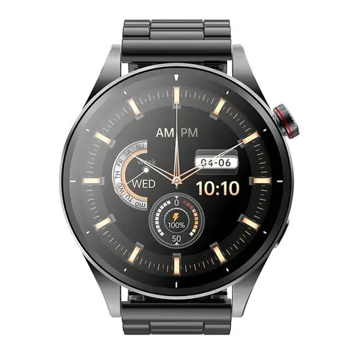 Ceas Smartwatch Maxcom FW66 Iron R, ecran 1.43” AMOLED, rezolutie 466×466, 300 mAh, Apeluri, Notificari, Incarcare Rapida, Rezistent apa si praf, Ideal Pentru Monitorizarea Sanatatii, peste 70 de Moduri Sport, 2 bratari incluse (Negru)
