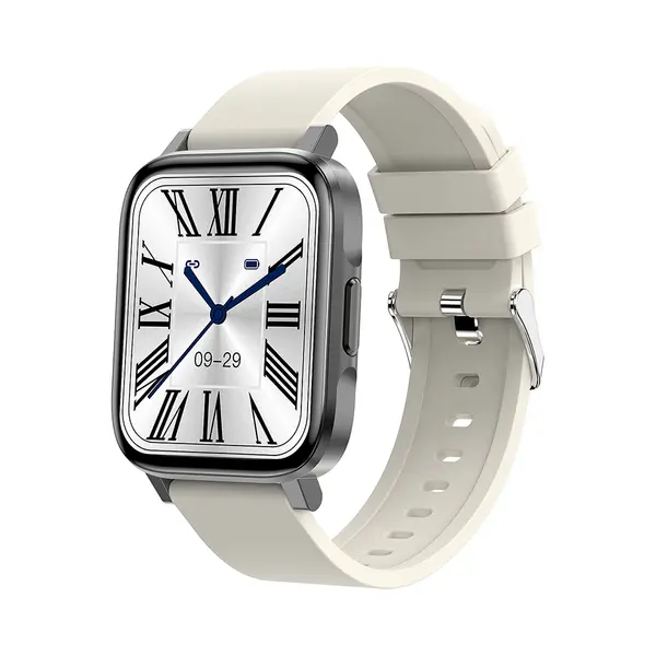 Ceas Smartwatch Twinkler TKY-F60, Gri cu Monitorizare ritm cardiac, Tensiune arteriala, Calitate somn, Distanta parcursa, Calorii, Pasi