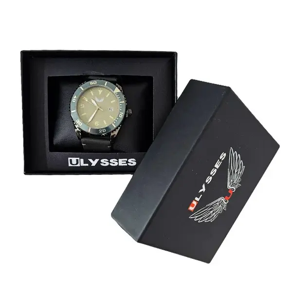 Ceas sport barbatesc Ulysses THETA, cu quartz si cadran din otel inoxidabil, in cutie eleganta, Antracit