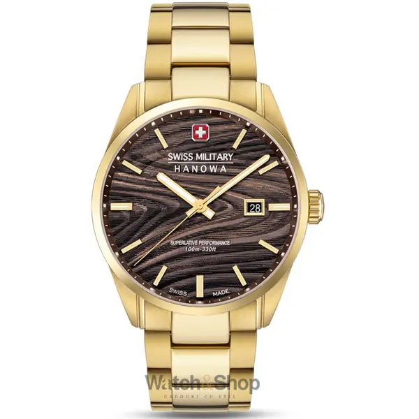 Ceas Swiss Military Hanowa Swiss Military Hanowa SMWGH0006010 Mens Watch Golden Beech 42mm 10ATM