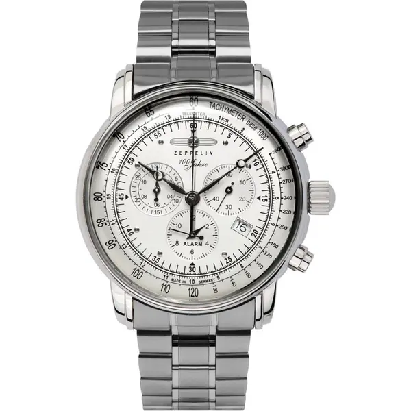 Ceas Zeppelin Zeppelin 7680MB-1 Herrenuhr Alarm Chronograph 100 Jahre 43mm 5ATM
