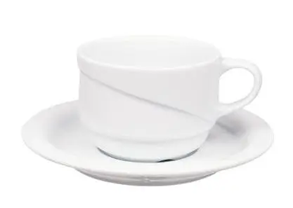 Ceașcă cu farfurioară Gural Porselen - X-Tanbul, 170 ml, alb