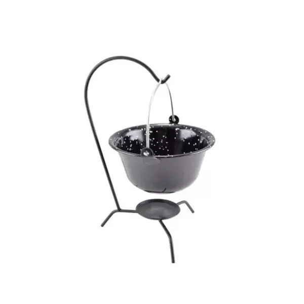 Ceaun Emailat pentru Servire, Negru cu Buline, 0.8 l