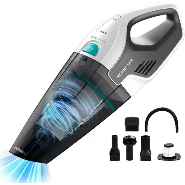 CECOTEC Aspirator de mana Cecotec Conga Rockstar Hand, 50W, 4.5 kPal, Baterie Li-Ion 8,4 V, 2500 mAh, autonomie 20 min, Alb-Gri