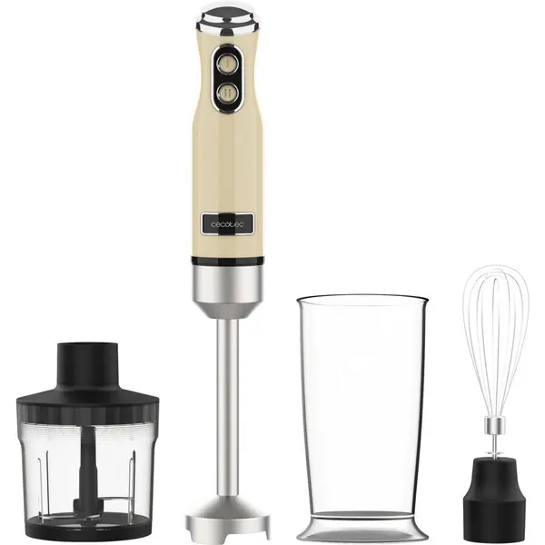CECOTEC Blender de mana (vertical) Cecotec Power Mixer RetroYellow 1200MAX Cream&Crush, 1200 W, 2 viteze, Galben
