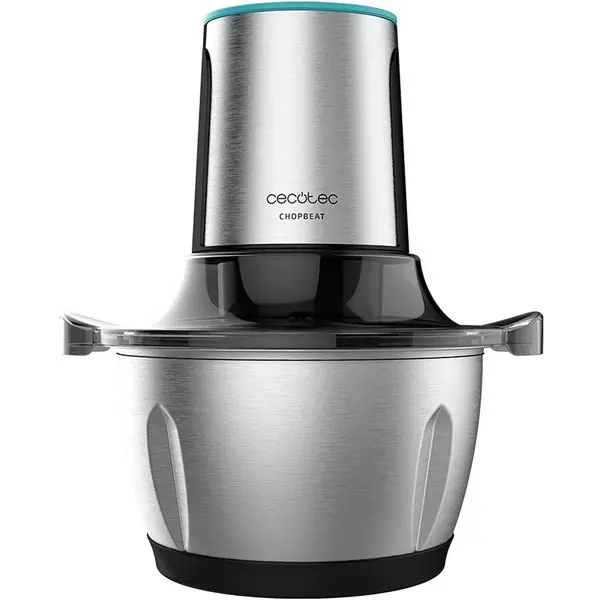 CECOTEC Tocator Cecotec ChopBeat 1500 TitanBlack 04186, 600W, 1.5 l, lame titan, vas inox, 2 viteze, Gri/Negru