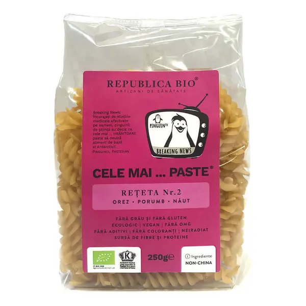Cele mai…PASTE Reteta 2 Orez Porumb Naut, fara gluten, ecologic, 250g, Republica BIO