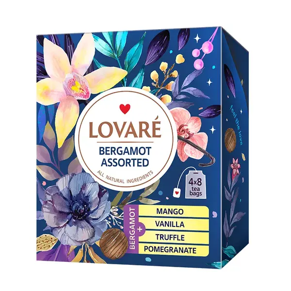 Celectie ceai negru Lovare bergamont 32 plicuri 4 arome 64 g Celectie ceai negru Lovare bergamont 32 plicuri 4 arome 64 g