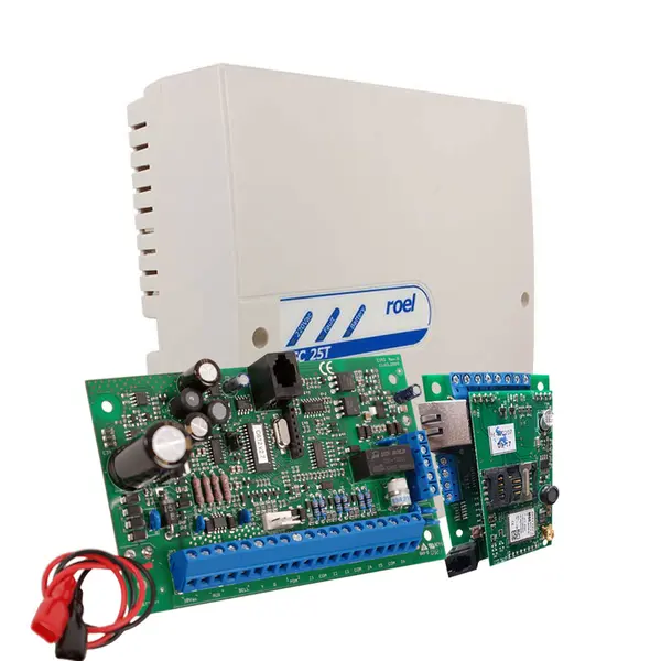 Centrala alarma antiefractie Cerber C816 cu comunicator IP/GPRS si carcasa cu traf. 2 partitii, 8 zone, 45 utilizatori