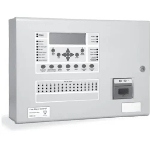 Centrala de incendiu cu 4 bucle Kentec ENSH63484 14P* cu 48 LED-uri de zona, montaj ingropat, cu imprimanta si cheie de activare