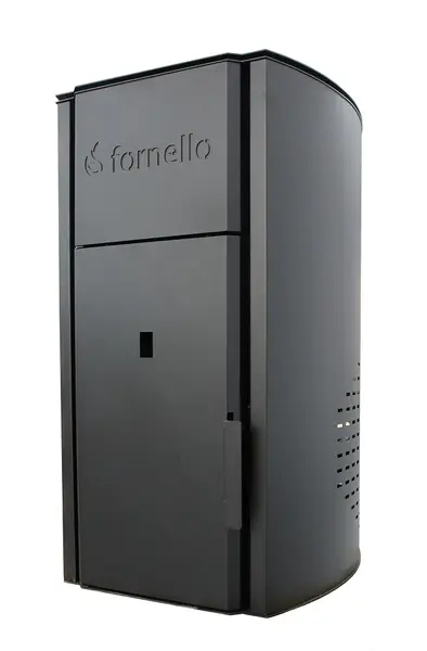 Centrala pe peleti Fornello Royal B 25 KW, pompa circulatie, vas expansiune, telecomanda, buncar tiraj fortat, recomandat pentru 160 mp, Negru