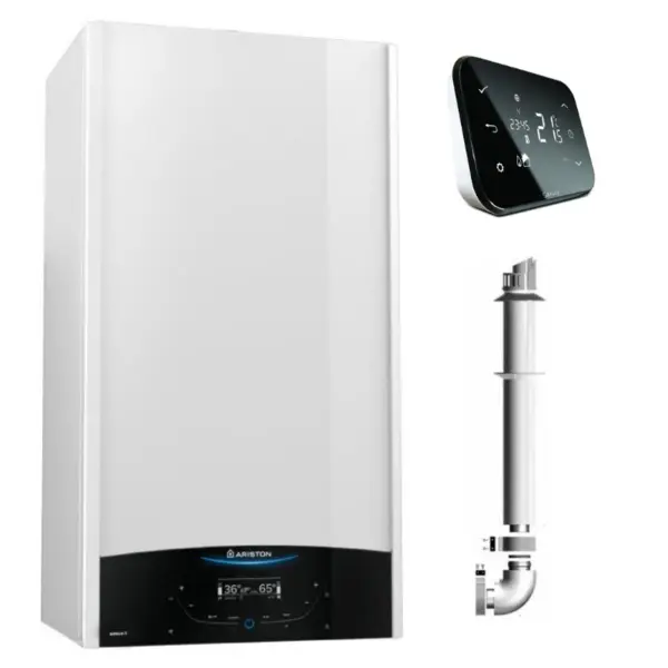 Centrala termica pe gaz in condensare Ariston Genus One Plus WIFI 24 kW si Salus IT500 wifi termostat ambient cu control prin internet, 5 ani garantie