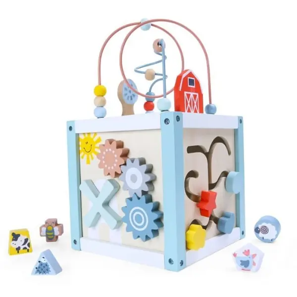 Centru activitati Ecotoys 1020, lemn, sortator cuburi, multicolor KID975167, la doar 151,00 lei
