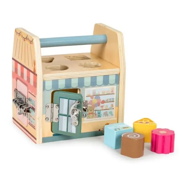 Centru activitati Ecotoys, lemn, sortator cuburi, multicolor KID000210, la doar 152,00 lei