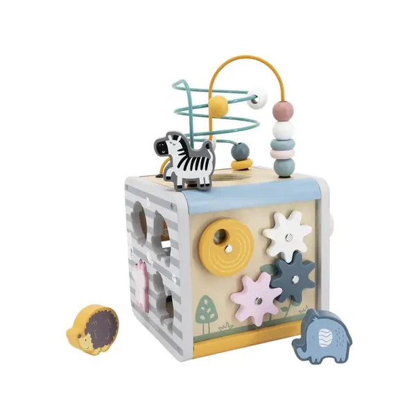 Centru activitati PolarB Viga, lemn, sortator cuburi, 5 in 1, multicolor KID440304, la doar 186,00 lei