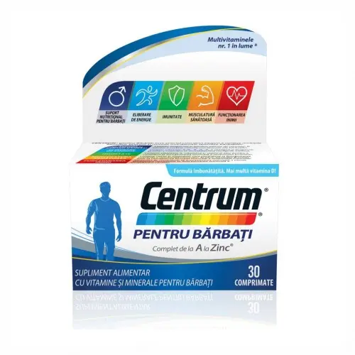 CENTRUM Barbati de la A la Zinc, 30 comprimate Zephyr Labs