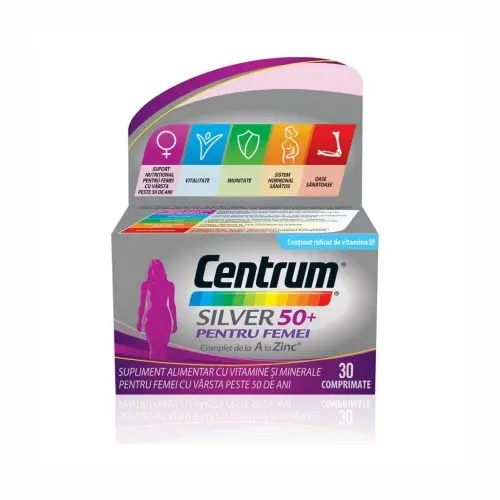 Centrum Silver 50+ pentru Femei Complet de la A la Zinc, 30 comprimate Zephyr Labs