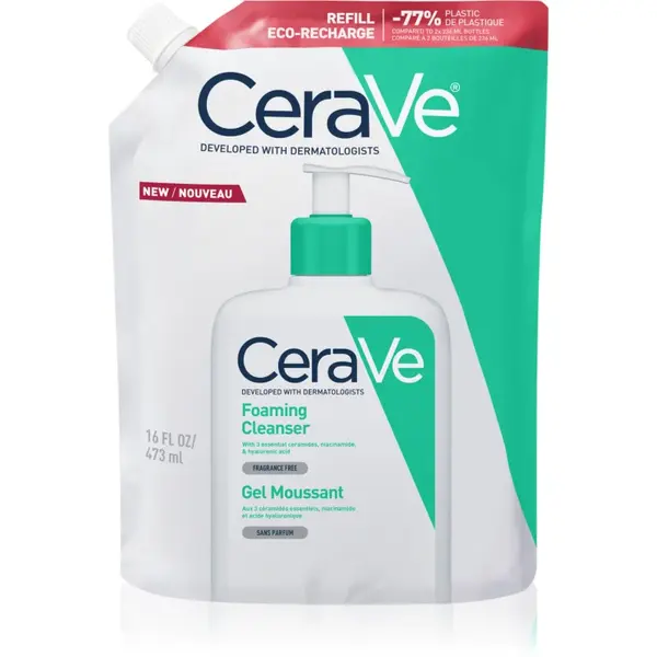 CeraVe Cleansers Foaming Cleanser gel spumant de curatare pentru piele normala si grasa 473 ml