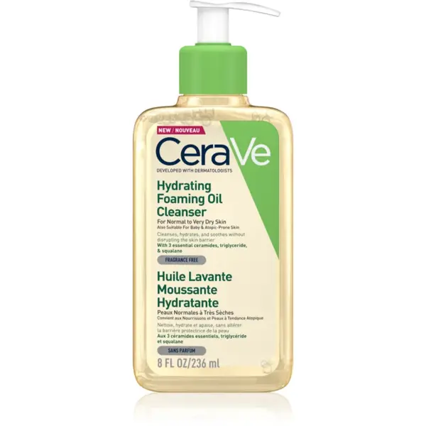 CeraVe Cleansers Hydrating Foaming Oil Cleanser ulei de curatare cu efect de hidratare 236 ml