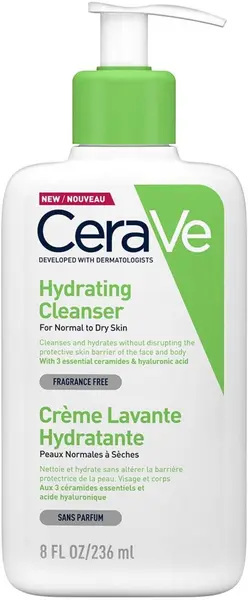 CeraVe Cremă hidratantă de curățare pentru față și corp, 236 ml