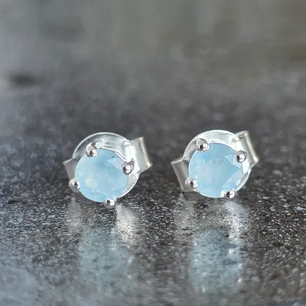 Cercei argint 925 acvamarin| Stud