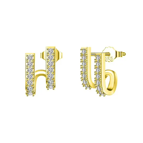 Cercei argint 925, JW1770, model elegant, placati cu aur