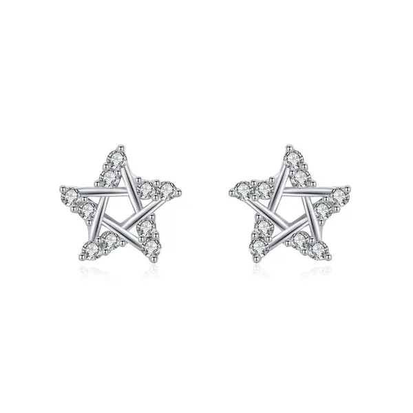 Cercei argint 925, JW1829, model stelute, placati cu rodiu