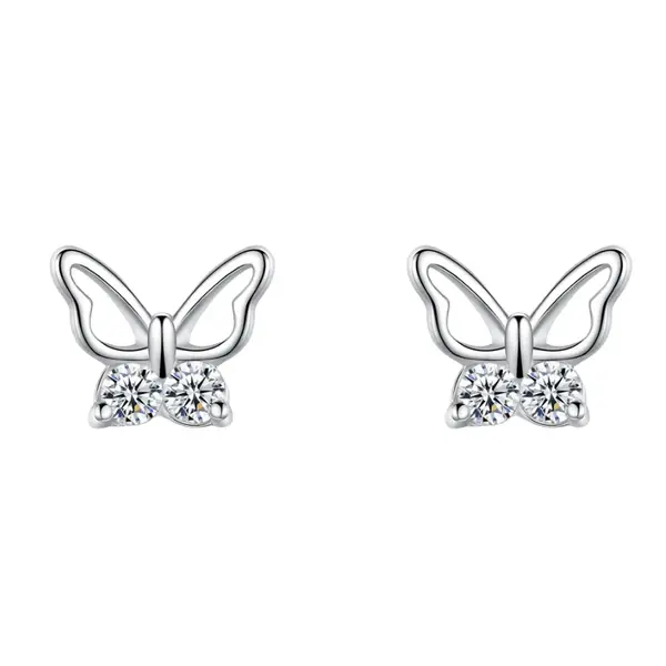 Cercei argint 925, JW1835, model fluture, placati cu rodiu