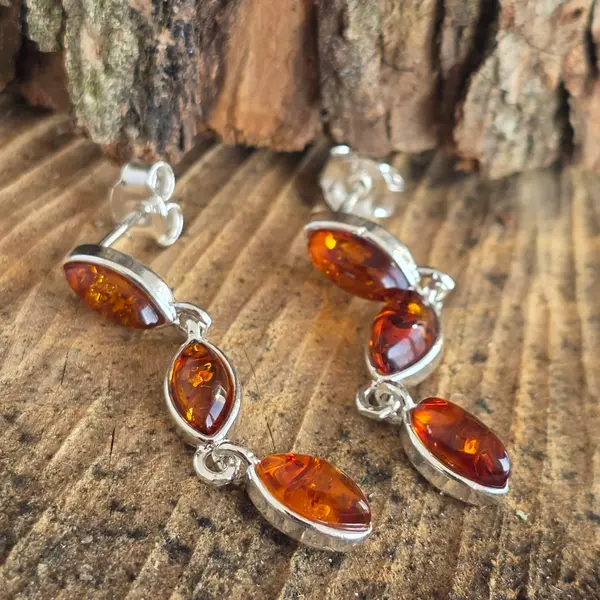 Cercei argint cu chihlimbar Amber13