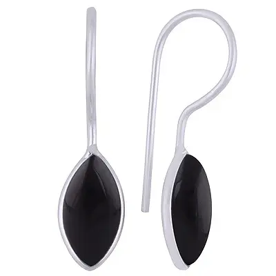 Cercei argint onix negru | Marquise