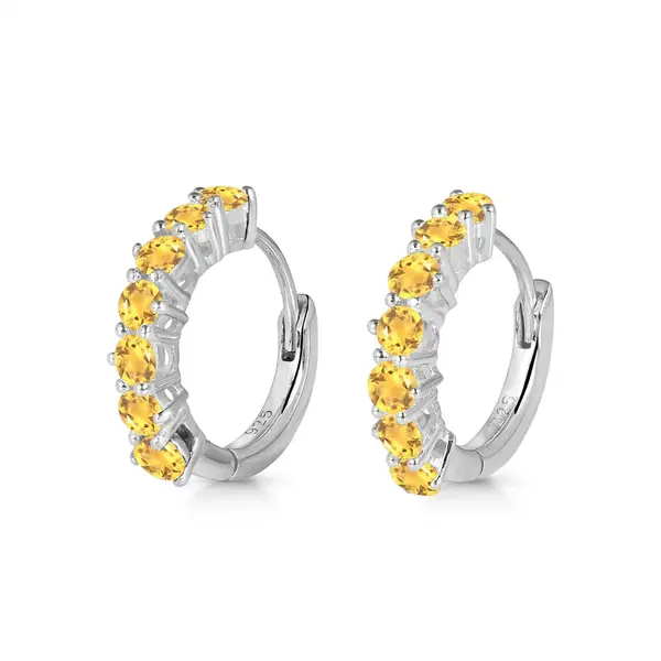 Cercei citrin argint 925 | HOOP Silver